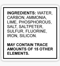 Ingredients of a Human Sticker