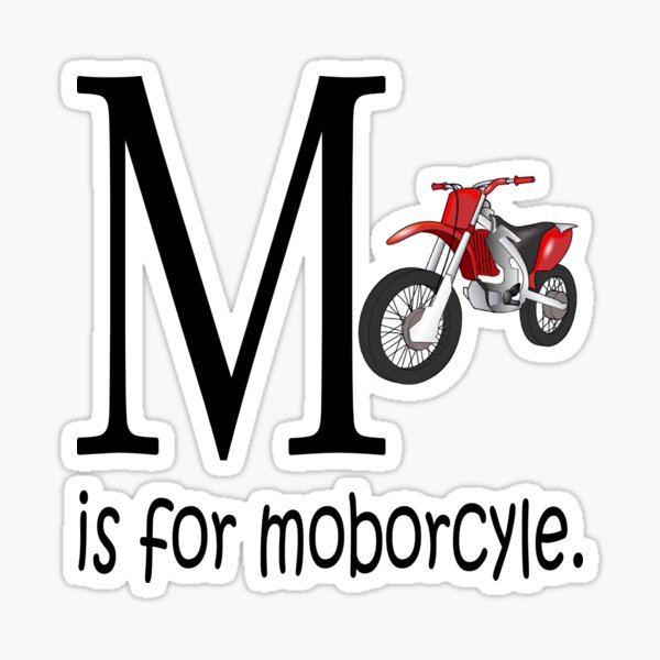 Funny Alphabet: M is for Motorcycle Sticker