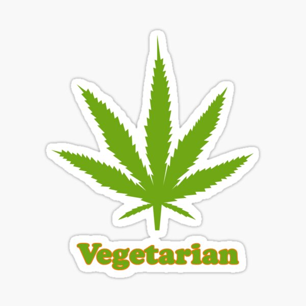 Vegetarian Pot Leaf T-Shirt Sticker