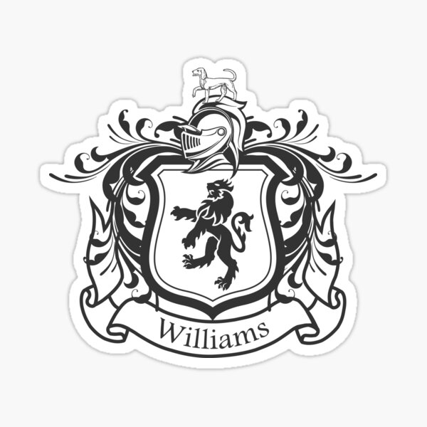 williams-family-crest-dark-sticker-for-sale-by-willijay-redbubble