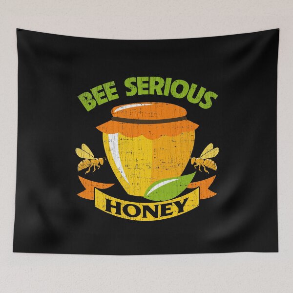 Item preview, Bee Serious Honey Funny Bees Distressed designed and sold by LarkDesigns.