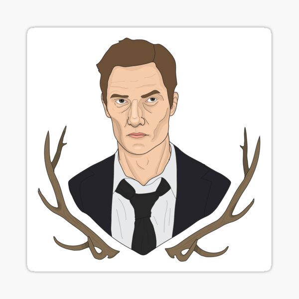 Vista previa del artículo con la obra «Rust Cohle», diseñado y vendido por shinypigeon.