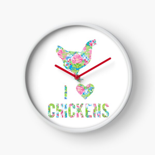 Item preview, I Love Chickens Floral Hen Silhouette Pink Flowers designed and sold by LarkDesigns.