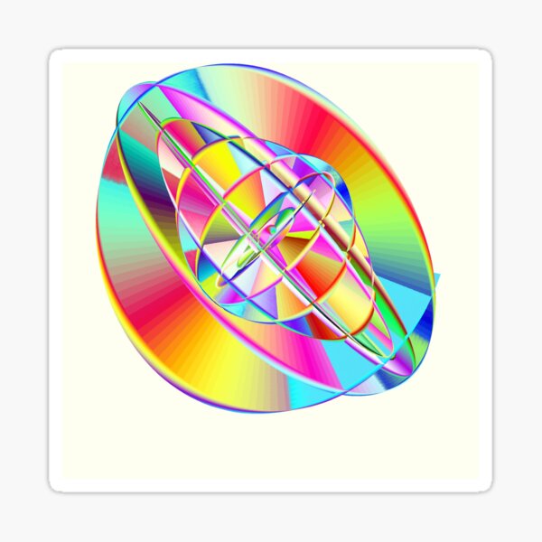 Steampunk Rainbow Gyroscope Sticker