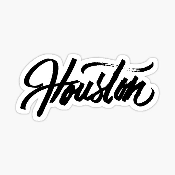Brush Script Houston, Texas Sticker