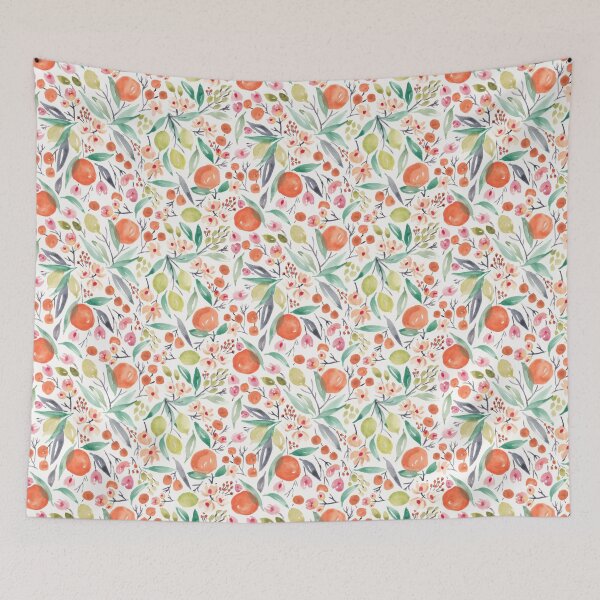 Item preview, Clementines and limes watercolor on white designed and sold by Laura Wright.