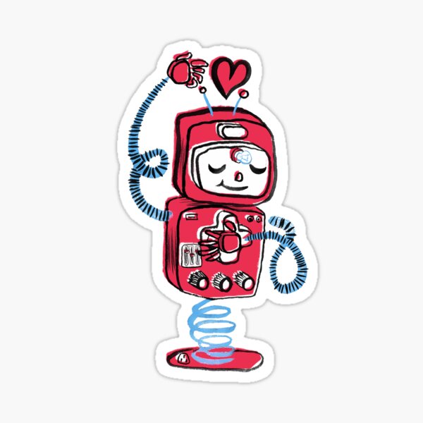 Red Robot Sticker