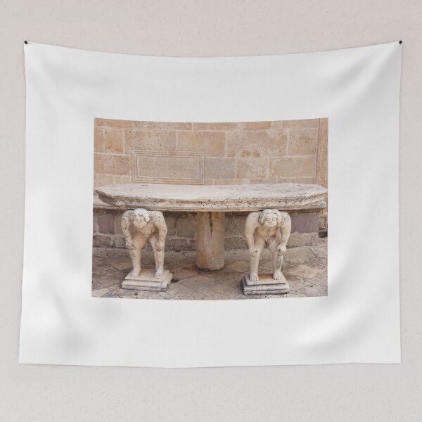 Item preview, Stone table with Titans sculptures Our Lady of the Rocks Perast  designed and sold by goceris.