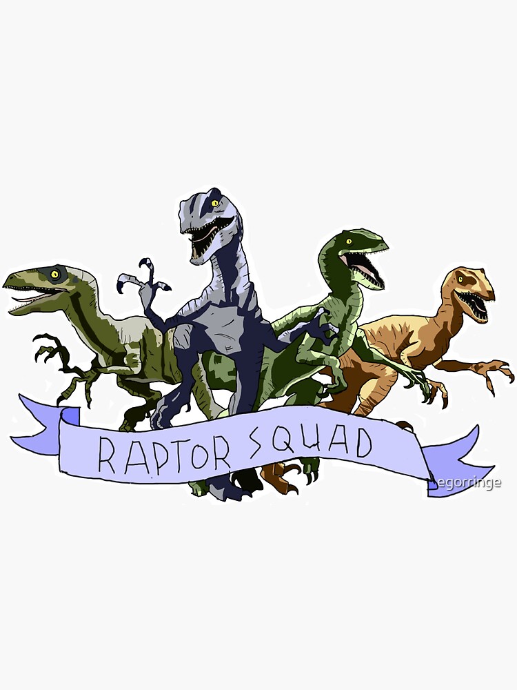 Jurassic World Blue Raptor Family Sticker for Sale by GiftPantheon