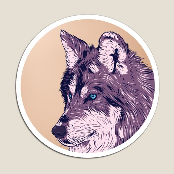 Blue eyed wolf Magnet