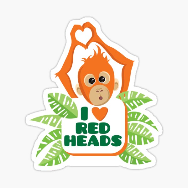 Item preview, I heart (love) redheads  designed and sold by The Orangutan Project.
