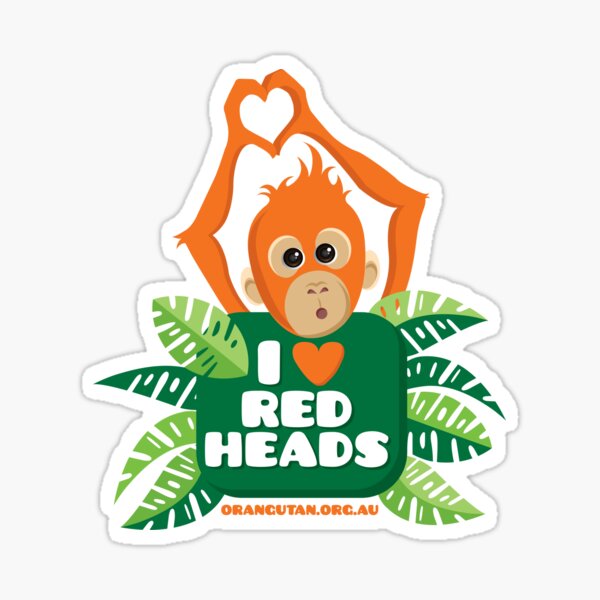 I heart (love) redheads  Sticker