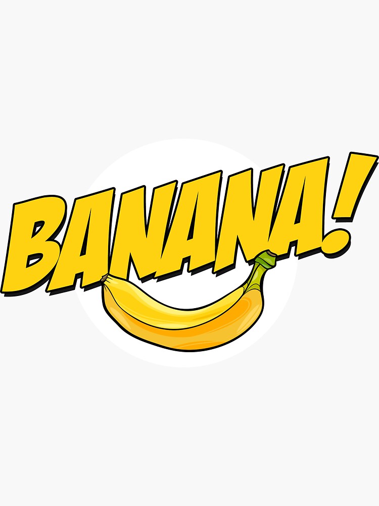 "Banana Logo T Shirt" Sticker by bitsnbobs Redbubble