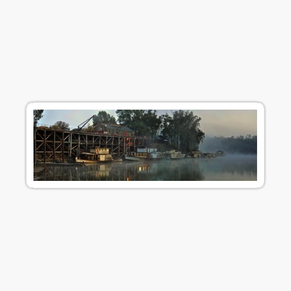 Item preview, Foggy Dawn At Echuca Wharf designed and sold by djzontheball.