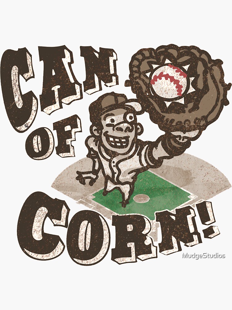 "Can of Corn Baseball Player" Sticker for Sale by MudgeStudios Redbubble