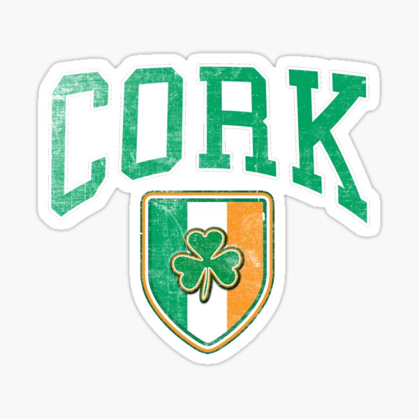 Cork, Ireland with Shamrock Sticker