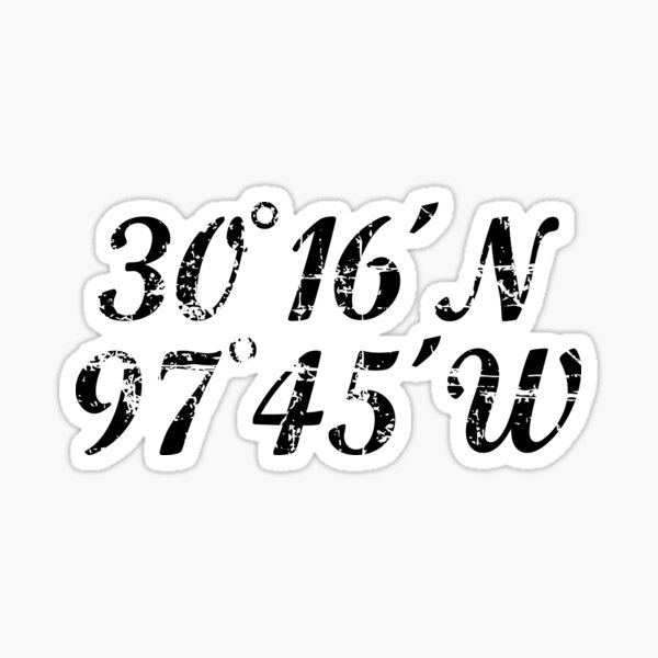 Austin Texas Coordinates (Vintage) Sticker