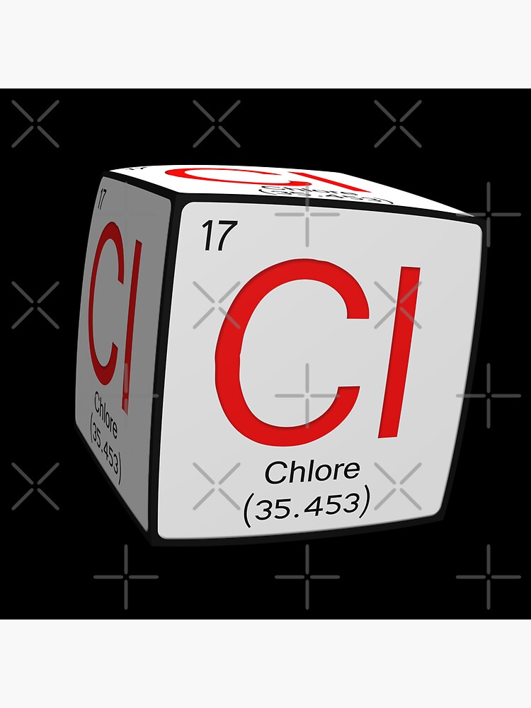 Chemical Periodic Table Style Tile Cl Chlore Francais French Cubed