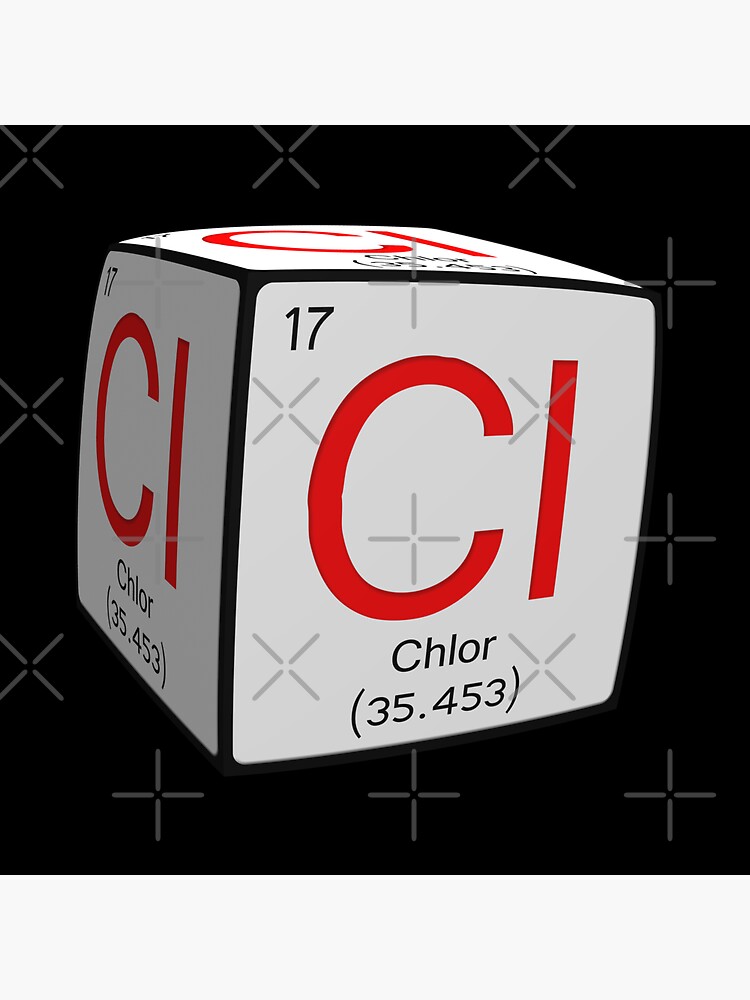 Pegatina «Tabla periódica química estilo azulejo Cl Chlor (Deutches ...