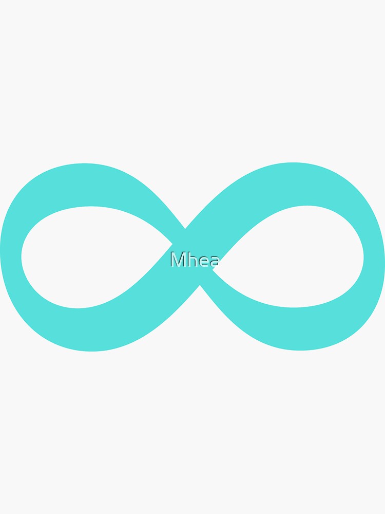 Coral and white infinity eternity forever symbol Sticker for Sale
