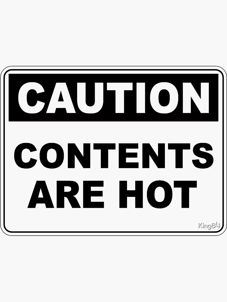 Hot Warning Sign Sticker