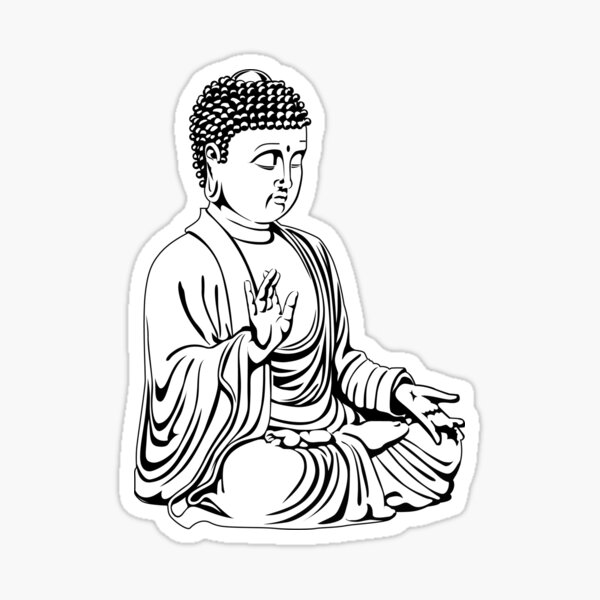 Praying Buddha for light hoodies Sticker