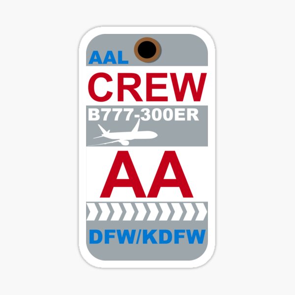 AA Boeing 777-300ER Crew Dallas-Fort Worth Sticker