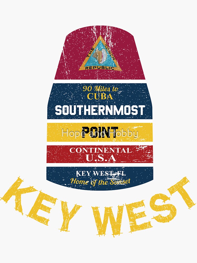 Vintage  1950's Style  Travel Decal sticker Key West Marathon Florida KEYS 