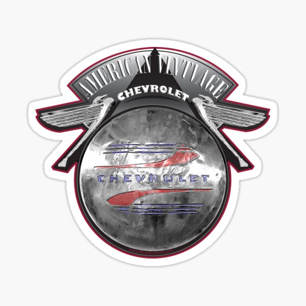 "AMERICAN VINTAGE CHEVROLET HUBCAP DESIGN" Sticker by theoatman Redbubble