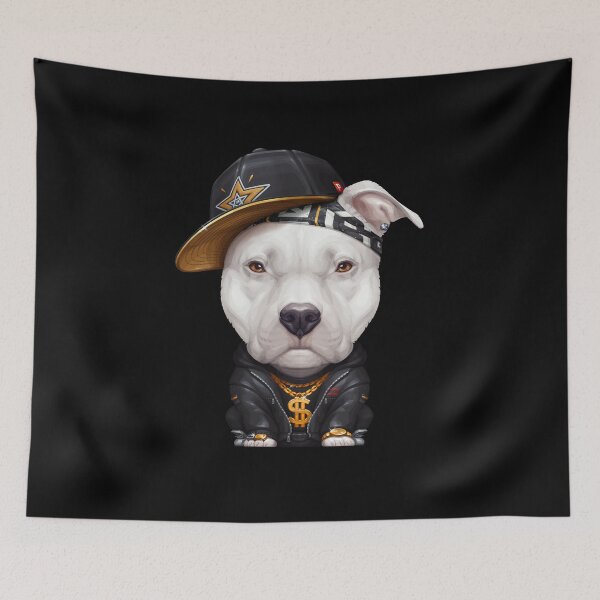 Item preview, White Pit Bull Terrier Hip-Hop Super Star  designed and sold by anmlz.