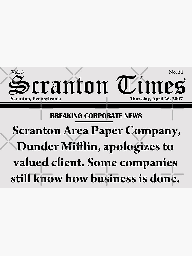 "Scranton News" Sticker for Sale by pickledbeets Redbubble
