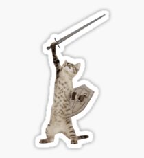 Heroic Warrior Knight Cat Sticker