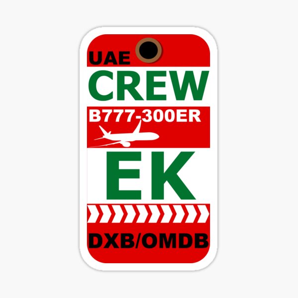 EK Boeing 777-300ER Crew Dubai Sticker