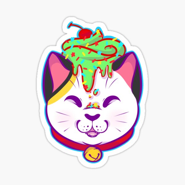 Cupcake Maneki-neko Sticker