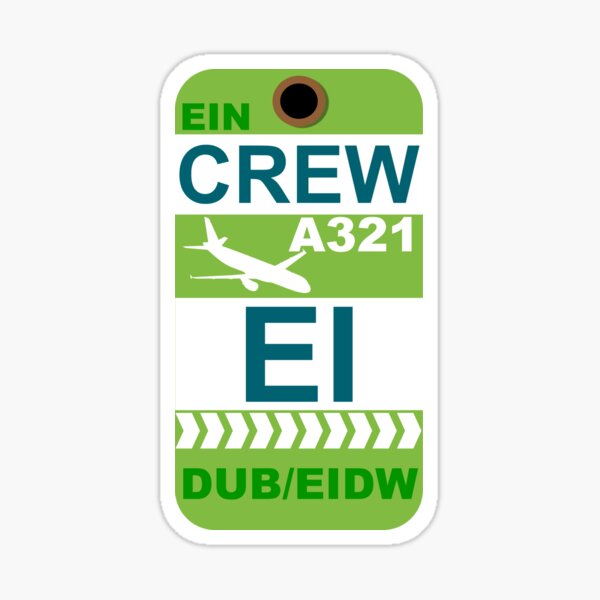 EI Airbus A321 Crew Dublin Sticker