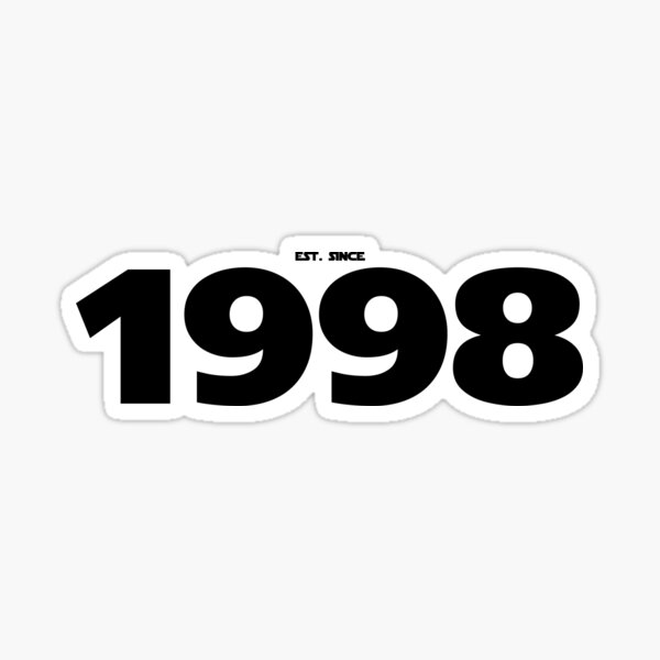 "1998 - STARWARS" Sticker for Sale by EstSince2015 | Redbubble