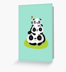 Panda pile Greeting Card