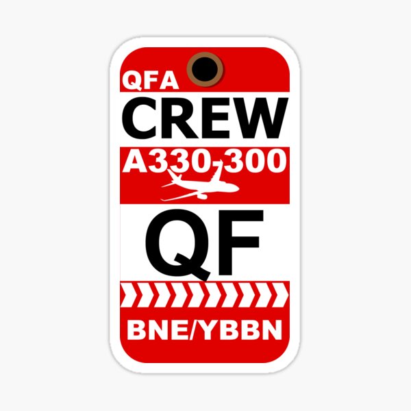 QF Airbus A330-300 Crew Brisbane Sticker