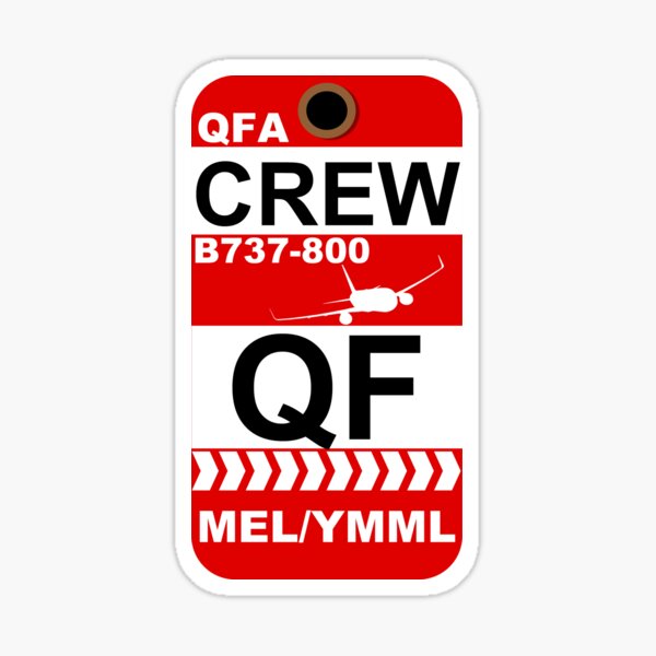 QF Boeing 737-800 Crew Melbourne Sticker
