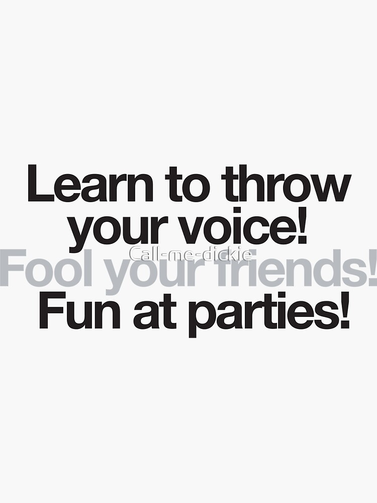 "Beetlejuice Throw your voice" Sticker by Callmedickie Redbubble