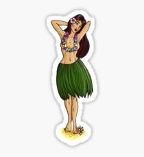 Pin Up Hula Girl Sticker