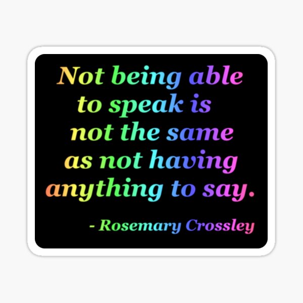 Not Being Able to Speak - neon rainbow stickers, pillow, tote bags Sticker