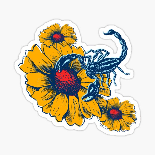 Scorpion Flowers Sticker