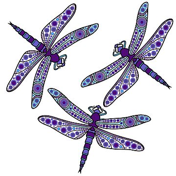 Artwork thumbnail, Authentic Aboriginal Art - Dragonflies by HogarthArts