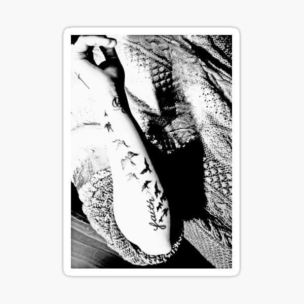 Demi Lovato Faith/Birds Halftone Sticker