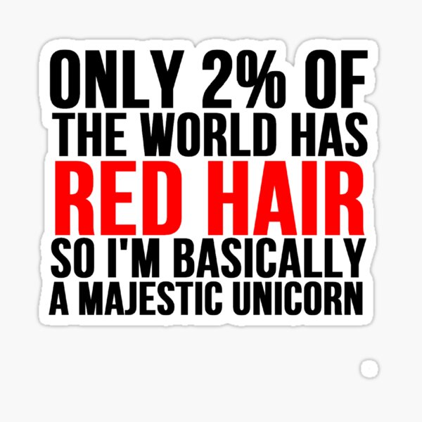 RED HAIR MAJESTIC UNICORN Sticker