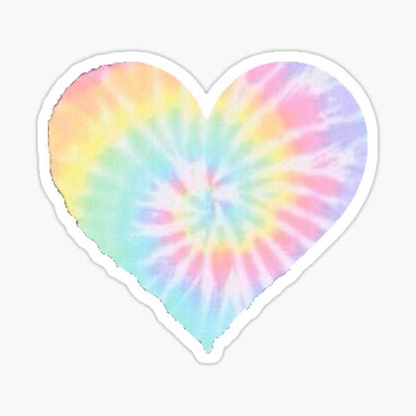 Pastel Tie Dye Heart Sticker