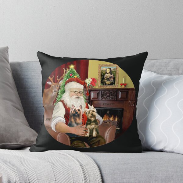 Item preview, Santa at Home with His Two Silky Terriers designed and sold by JeanBFitzgerald.