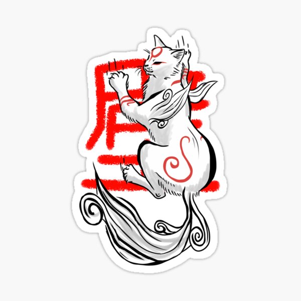 Kabegami Okami Sticker By Susmishious Redbubble