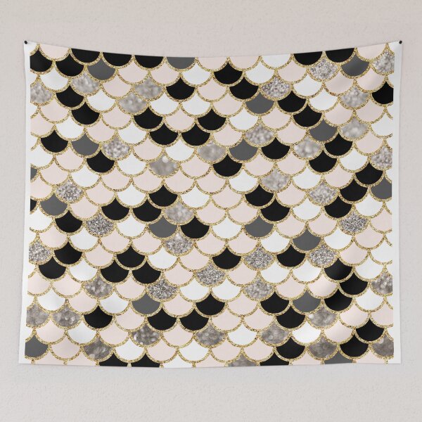 Item preview, Black, Pink, White, Silver, and Gold Mermaid Scales designed and sold by Mommylife.